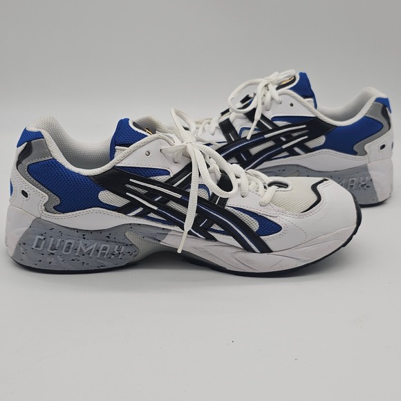 Asics Gel Running Shoes Mens Size 10 White Blue Black Yellow Sneakers - Picture 5 of 8